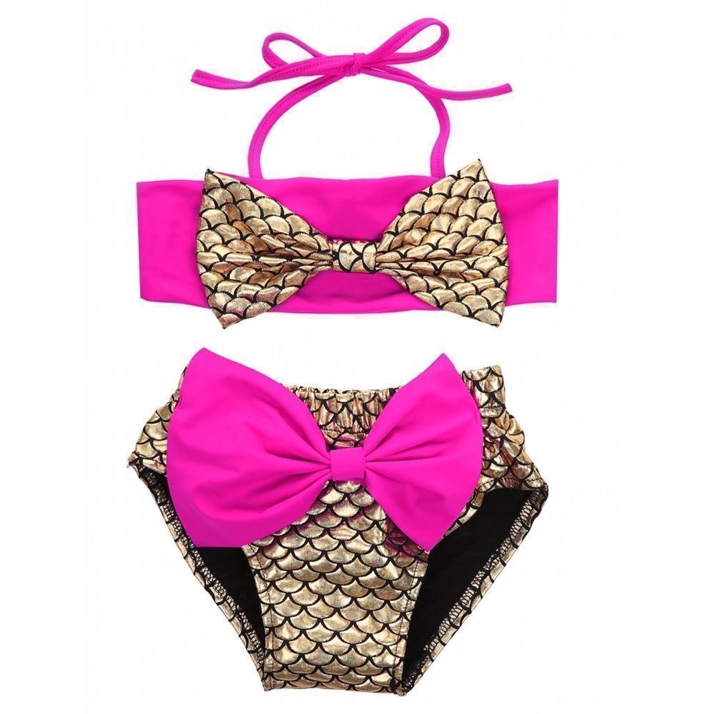 2pc Holographic Mermaid Bathing Suit
